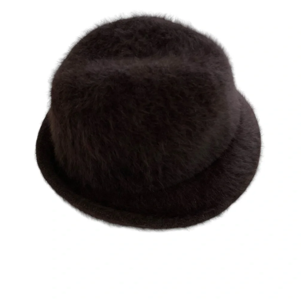 Shihreen Hat Turn Brim Fedora Textured Brown‎ Angora Blend (One Size)